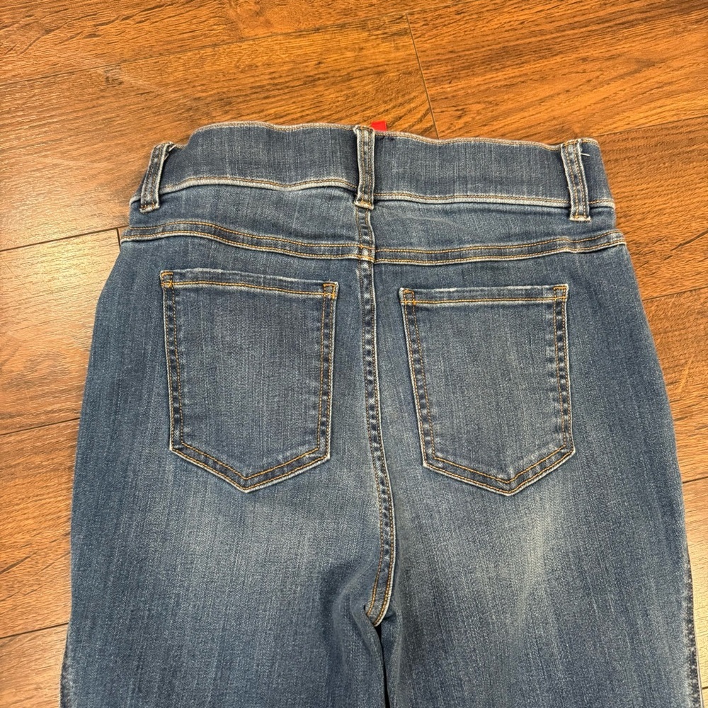 Spanx High Rise Flare Jeans S Tall Tummy Control Denim Pull Up Pants Light Wash - Picture 3 of 7